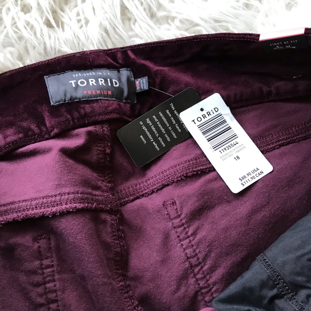 🆕TORRID‎ JEGGING - STRETCH VELVET BURGUNDY PURPLE - Picture 13 of 16